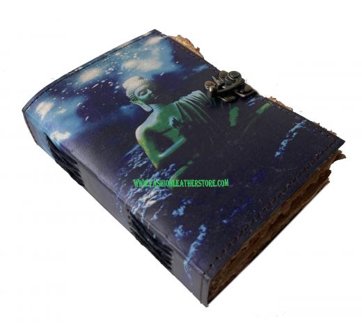 printed buddha leather journal